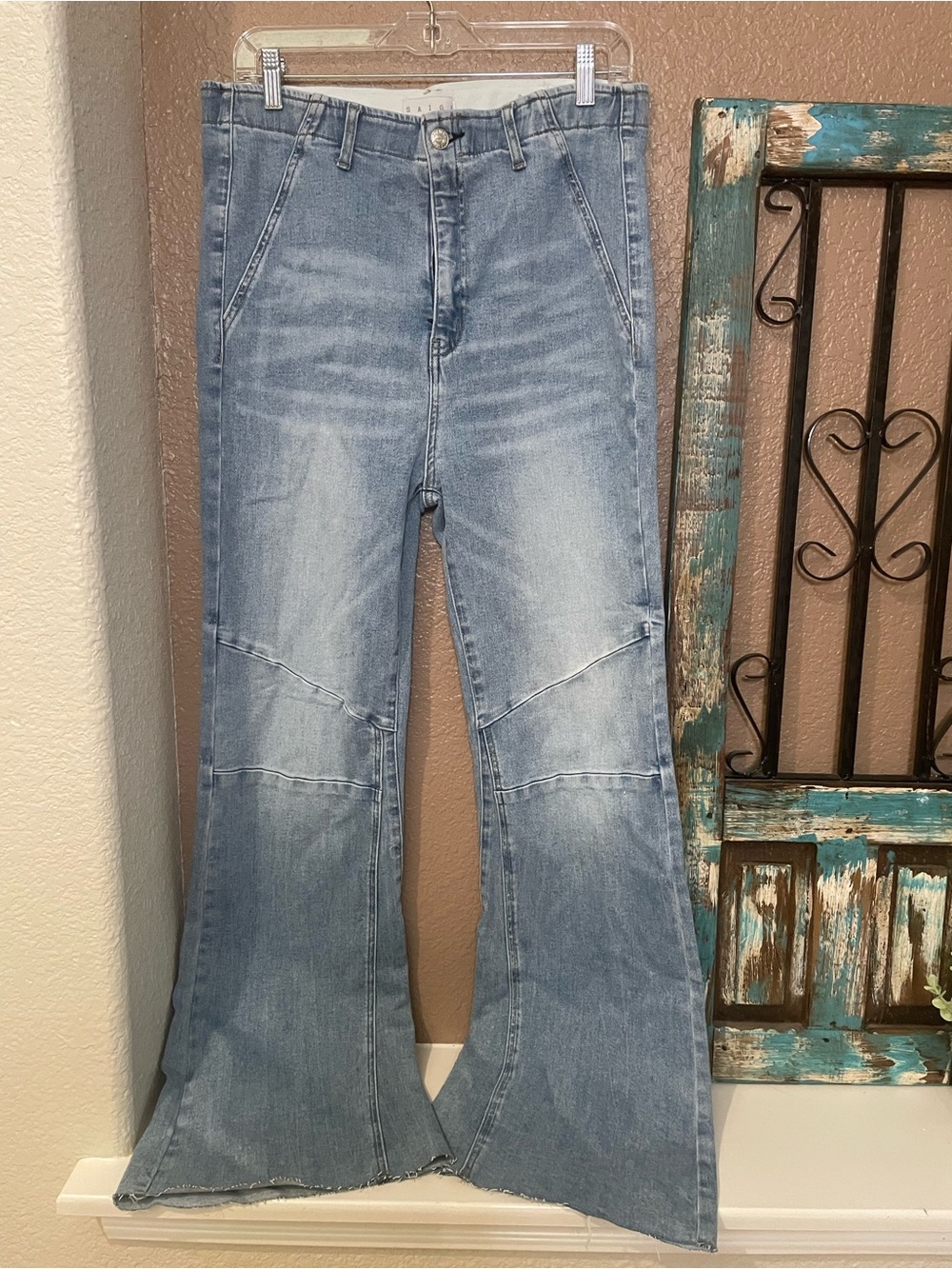Light Blue High-Rise Flare Jeans - Wide Leg Women's Denim